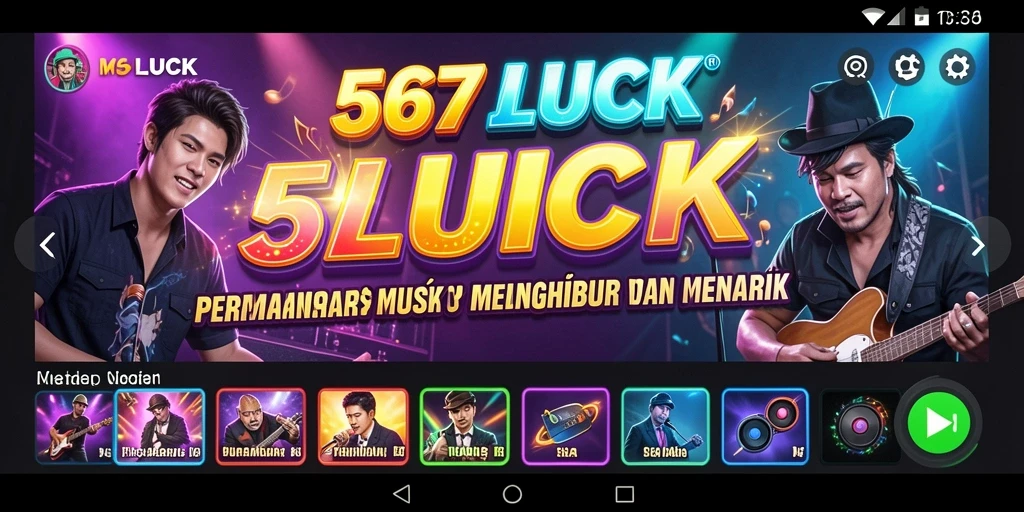 Screenshot 567LUCK menampilkan momen seru permainan musik yang mengasyikkan.