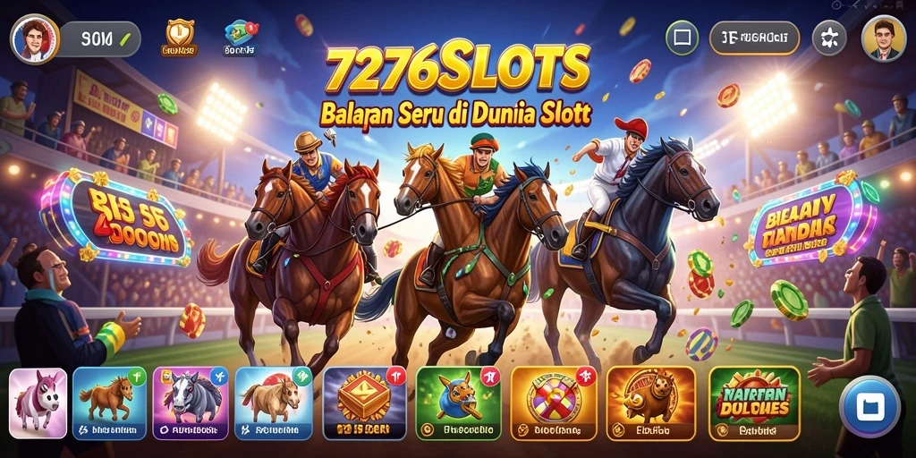 Tampilan menarik dari gameplay balapan slot di 7276SLOTS.
