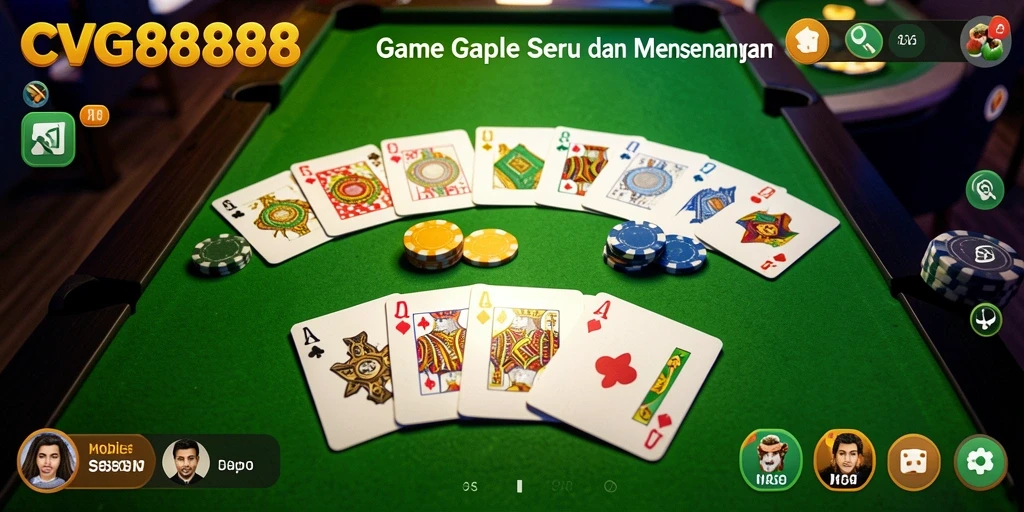 Gameplay Gaple yang seru dan interaktif di CVG8888.