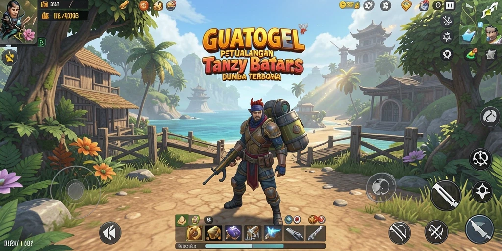 Tangkapan layar gameplay GUATOGEL yang menampilkan eksplorasi dunia terbuka.