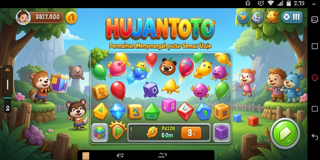 Gameplay HUJANTOTO yang penuh warna dan menarik.