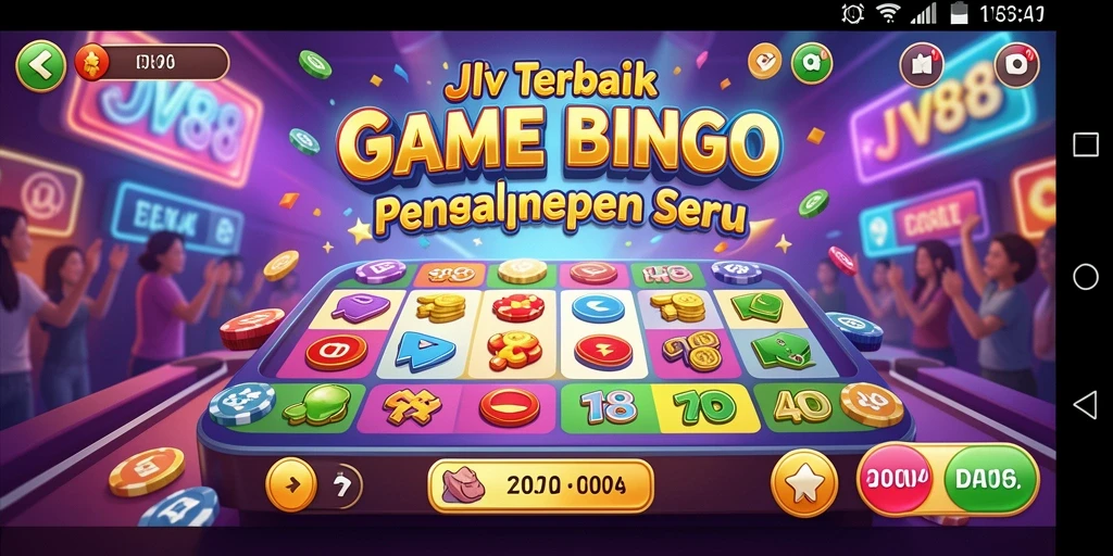 Screenshot JV88 menampilkan gameplay Bingo yang seru dan interaktif.