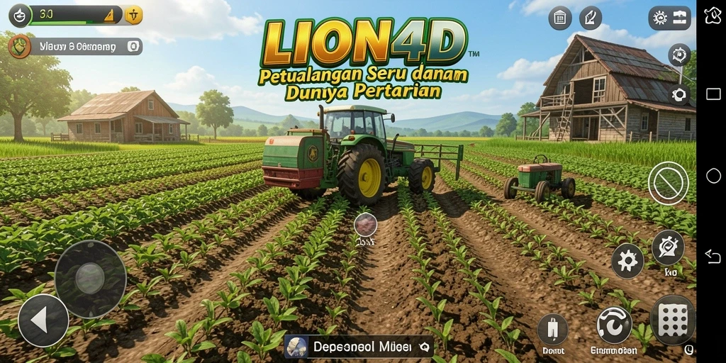 Screenshot gameplay LION4D yang menunjukkan aktivitas bertani yang menarik.