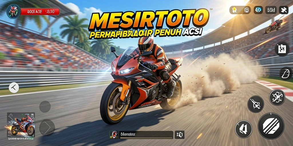 Screenshot gameplay balap motor seru di MESIRTOTO.