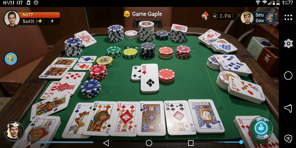 Tampilan gameplay Gaple yang seru dan interaktif di NV77.