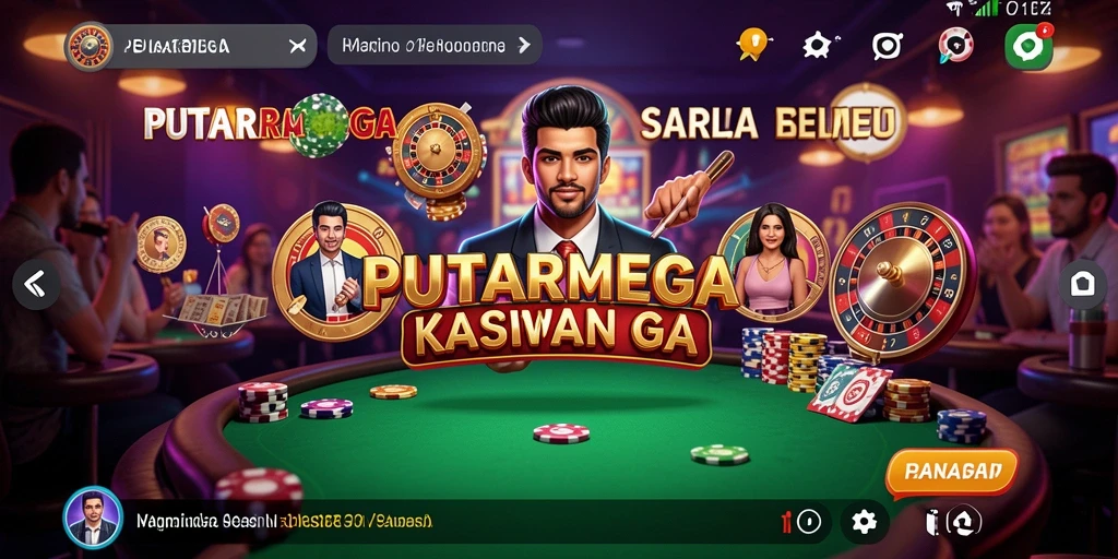 Screenshot utama PUTARMEGA menampilkan gameplay Kasino yang menarik.