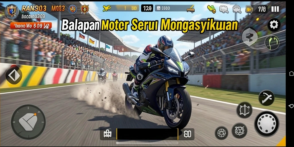 Tampilan seru dari gameplay balapan motor RANS303.