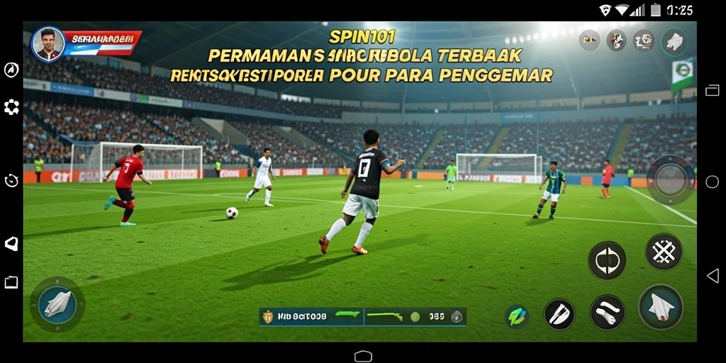 Tampilan gameplay SPIN101 dengan aksi sepak bola yang mendebarkan.