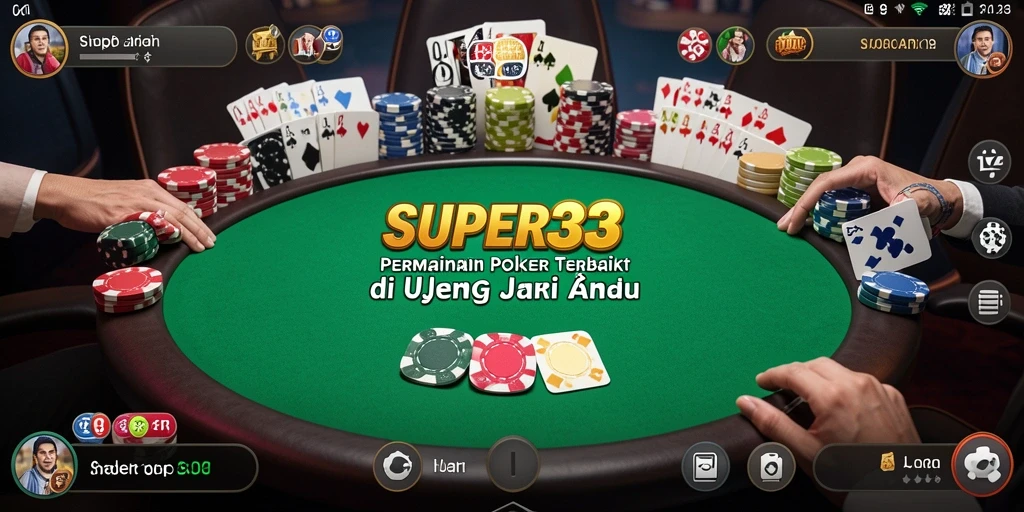 Screenshot SUPER33 menampilkan aksi poker yang mendebarkan dan grafis yang menarik.