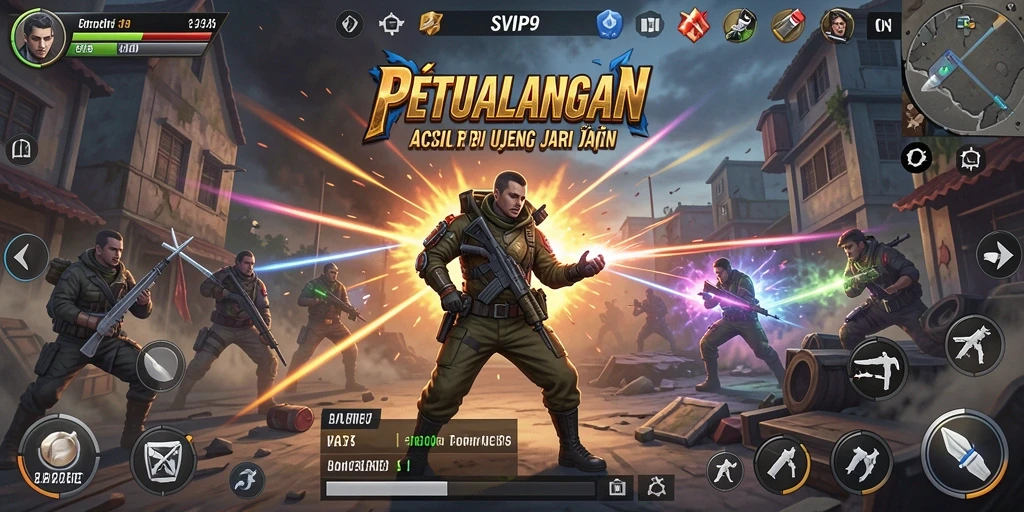 Screenshot SVIP9 menampilkan karakter dalam pertempuran yang mendebarkan.