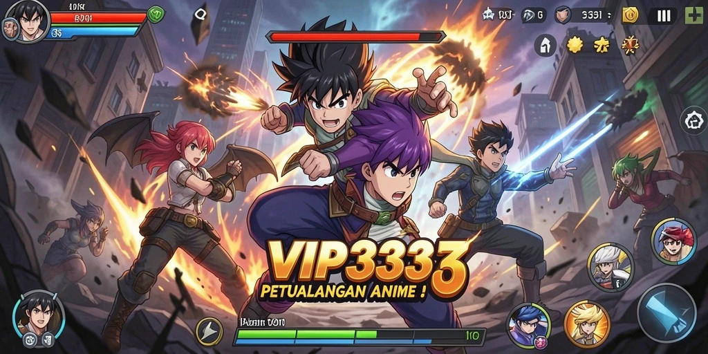 Screenshot gameplay VIP333 menampilkan aksi karakter anime yang seru.