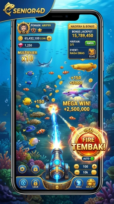 Tampilan antarmuka pengguna di aplikasi senior4d yang menarik dan mudah dipahami.